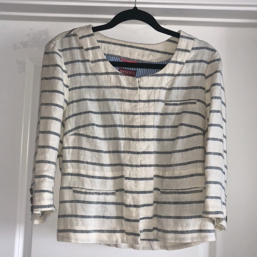 MERONA 3/4 Sleeve Linen Blazer
